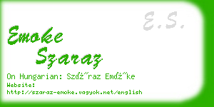 emoke szaraz business card